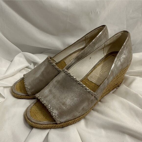 Jack Rogers Women’s Palmer Silver Espadrilles Wedge Heels Sandals Size 9M - Picture 1 of 7